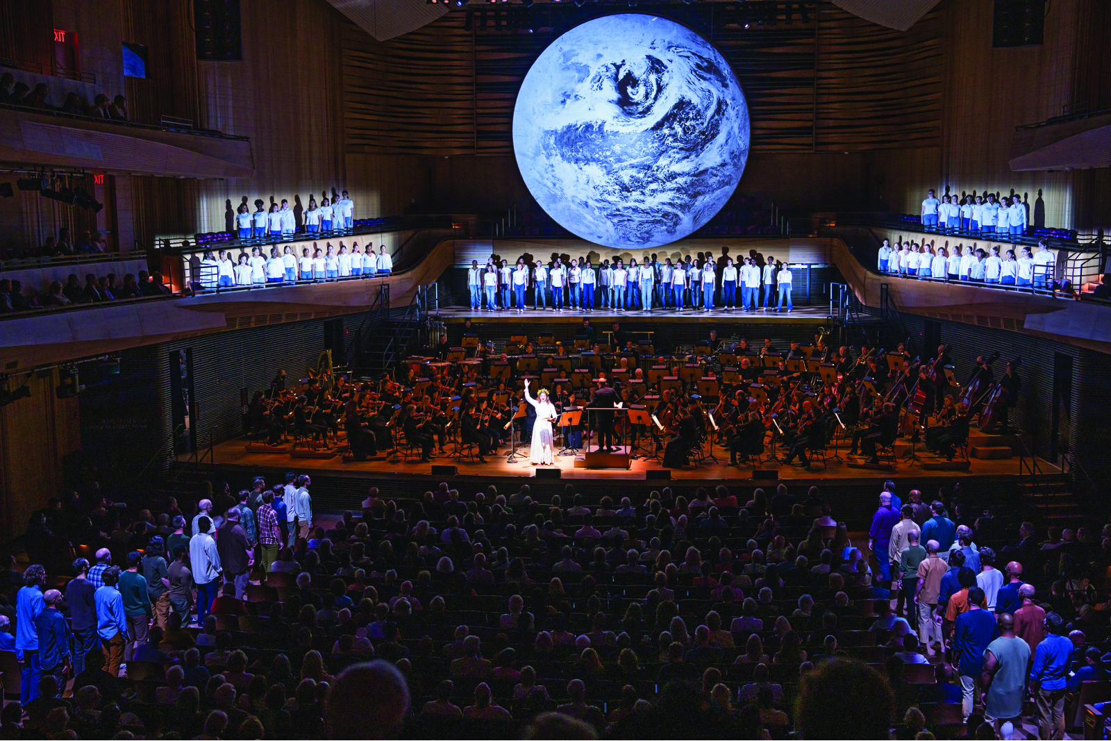 Interior of David Geffen Hall during a performance